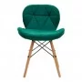 4Sedia scandinava Rico QS-186 in velluto verde