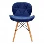 4Sedia scandinava Rico QS-186 in velluto blu scuro