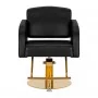 Barbershop chair Gabbiano Turin gold and black