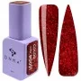 DNKa Gel Nail Lacquer 0091 (vermelho com purpurinas), 12 ml