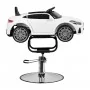 Fauteuil de coiffure pour enfants, machine BM, blanc