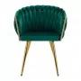 4 Rico QS-GW06G chaise en velours vert