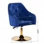 4Rico QS-BL14G silla giratoria de terciopelo azul oscuro