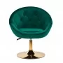 4Rico QS-BL12B Chaise pivotante en velours vert Rico QS-BL12B