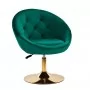 4Rico QS-BL12B Chaise pivotante en velours vert Rico QS-BL12B