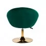 4Rico QS-BL12B Chaise pivotante en velours vert Rico QS-BL12B