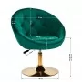 4Rico QS-BL12B Silla giratoria de terciopelo verde Rico QS-BL12B