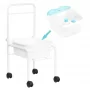 Set de pédicure blanc sur roulettes + masseur de pieds AM-506A