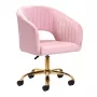 4Rico Sillón giratorio QS-OF212G Terciopelo rosa