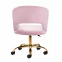 4Rico Sillón giratorio QS-OF212G Terciopelo rosa