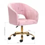 4Rico Sillón giratorio QS-OF212G Terciopelo rosa