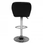 Tabouret de bar réglable matelassé M06, noir