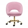 4Rico sillón giratorio QS-MF18G terciopelo rosa