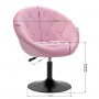 4Rico-Drehstuhl QS-BL12B Samt rosa