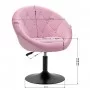 4Rico snurrstol QS-BL12B sammet rosa