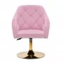 4Rico sillón giratorio QS-BL14G terciopelo rosa