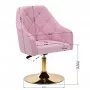 4Rico sillón giratorio QS-BL14G terciopelo rosa