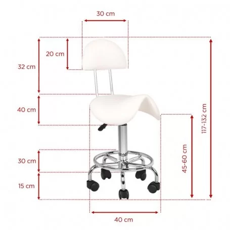 Tabourets esthétiques 6001g blanc